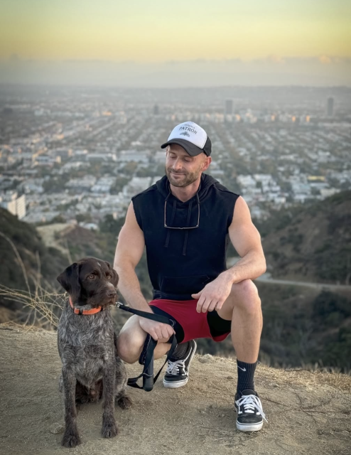 Garrett Bruno and his dog, Boone, on a hike. Photo: Instagram/@garrett.travels